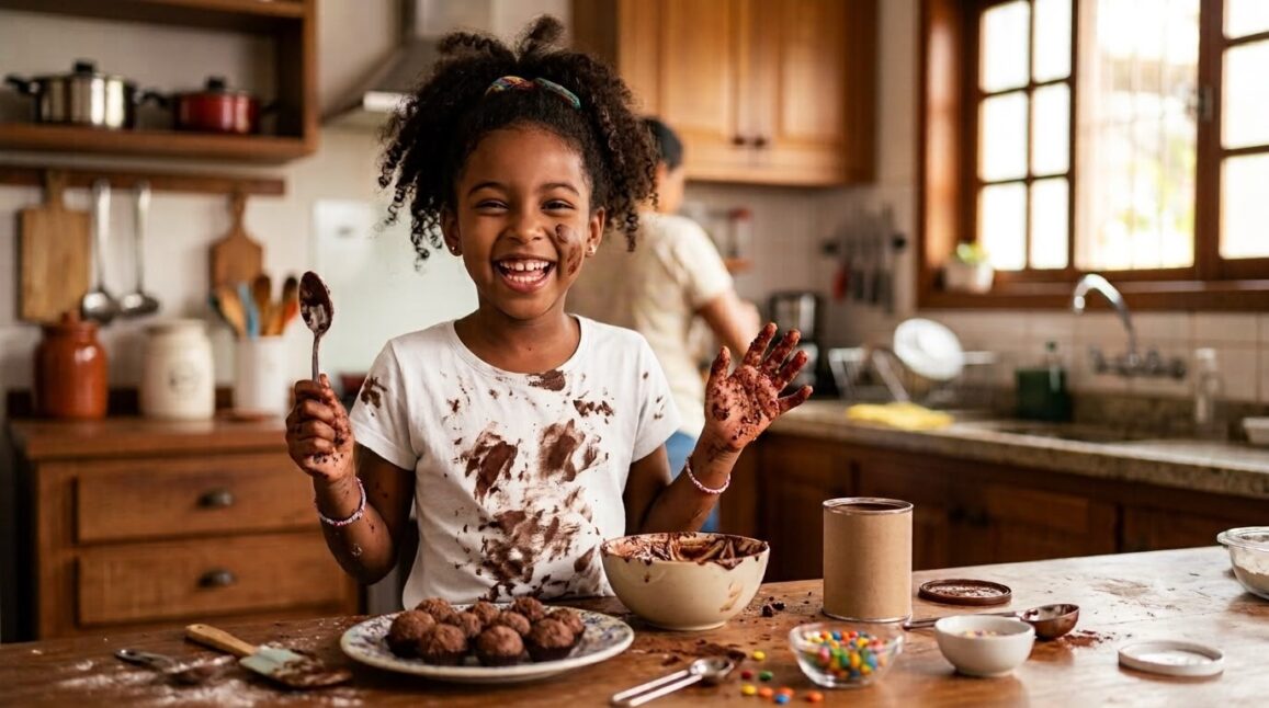 manchas de chocolate, férias escolares, limpeza de roupas, Brilux, dicas de lavagem, dia do chocolate