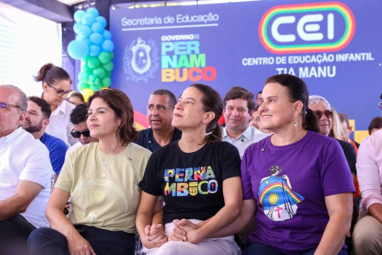 Creche Igarassu, educação infantil, Manuela Cavalcante, Raquel Lyra, Elcione Ramos, feminicídio, obras Igarassu, Pernambuco