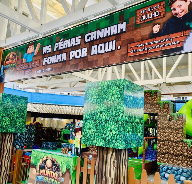 Mundo dos Blocos, férias Shopping Costa Dourada, parque infantil, atração infantil, programação férias